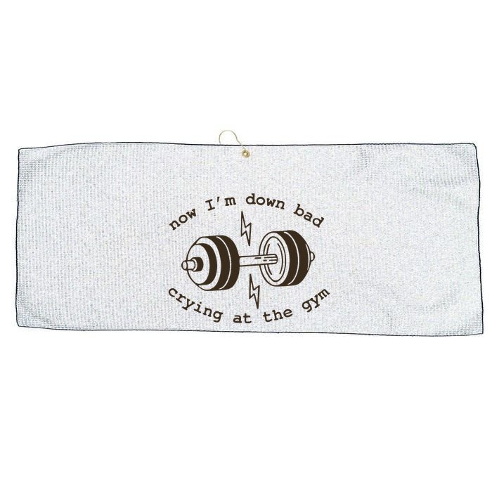 Down Bad Crying At The Gym Large Microfiber Waffle Golf Towel