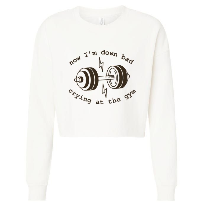 Down Bad Crying At The Gym Cropped Pullover Crew