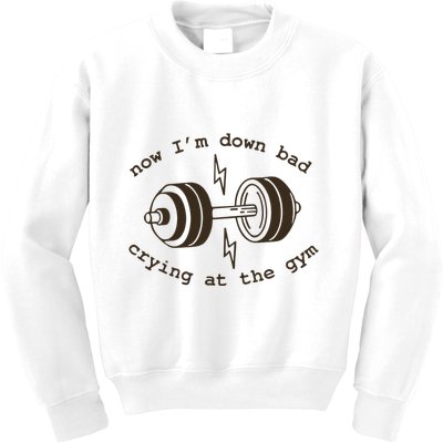 Down Bad Crying At The Gym Kids Sweatshirt