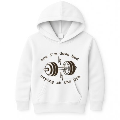 Down Bad Crying At The Gym Kids Hoodie