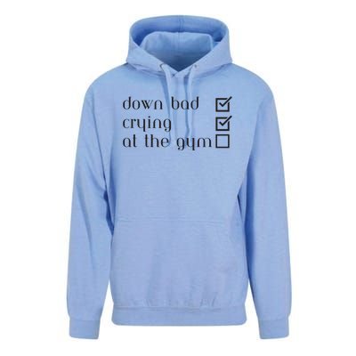 Down Bad Crying At The Gym Unisex Surf Hoodie