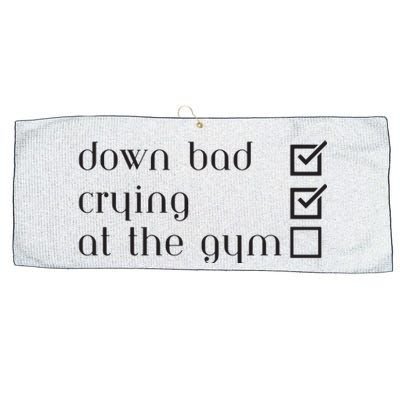 Down Bad Crying At The Gym Large Microfiber Waffle Golf Towel