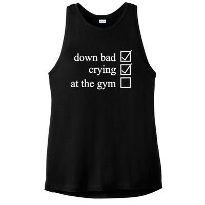 Down Bad Crying At The Gym Ladies PosiCharge Tri-Blend Wicking Tank