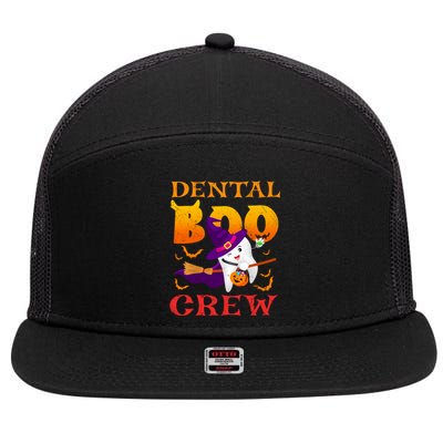 Dental Boo Crew Funny Dentists Halloween Costume Matching Meaningful Gift 7 Panel Mesh Trucker Snapback Hat