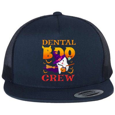 Dental Boo Crew Funny Dentists Halloween Costume Matching Meaningful Gift Flat Bill Trucker Hat