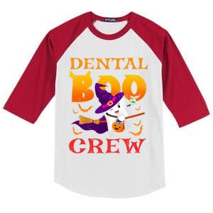 Dental Boo Crew Funny Dentists Halloween Costume Matching Meaningful Gift Kids Colorblock Raglan Jersey