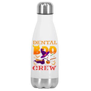 Dental Boo Crew Funny Dentists Halloween Costume Matching Meaningful Gift Stainless Steel Insulated Water Bottle