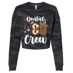 Dental Boo Crew Ghost Funny Dentist And Assistants Halloween Gift Cropped Pullover Crew