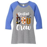 Dental Boo Crew Ghost Funny Dentist And Assistants Halloween Gift Women's Tri-Blend 3/4-Sleeve Raglan Shirt