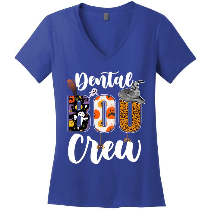 Dental Boo Crew Ghost Funny Dentist And Assistants Halloween Gift Women's V-Neck T-Shirt