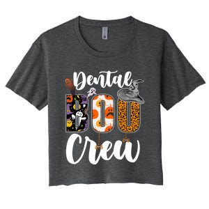 Dental Boo Crew Ghost Funny Dentist And Assistants Halloween Gift Women's Crop Top Tee