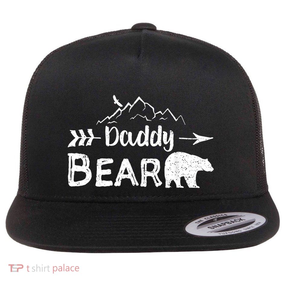 Daddy Bear Cute Gift Matching Family Mama Papa Bear Camping Gift Flatbill Hat
