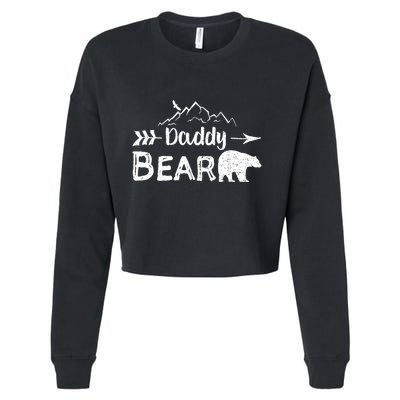 Daddy Bear Cute Gift Matching Family Mama Papa Bear Camping Gift Cropped Pullover Crew