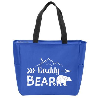 Daddy Bear Cute Gift Matching Family Mama Papa Bear Camping Gift Zip Tote Bag