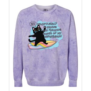 Depressed Black Cat Colorblast Crewneck Sweatshirt