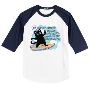 Depressed Black Cat Baseball Sleeve Shirt