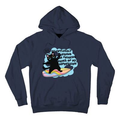 Depressed Black Cat Tall Hoodie