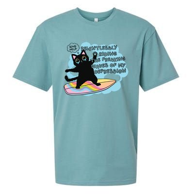 Depressed Black Cat Sueded Cloud Jersey T-Shirt