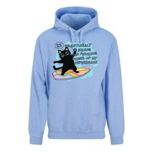 Depressed Black Cat Unisex Surf Hoodie