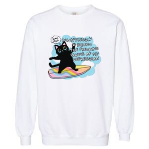 Depressed Black Cat Garment-Dyed Sweatshirt