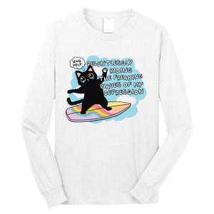 Depressed Black Cat Long Sleeve Shirt