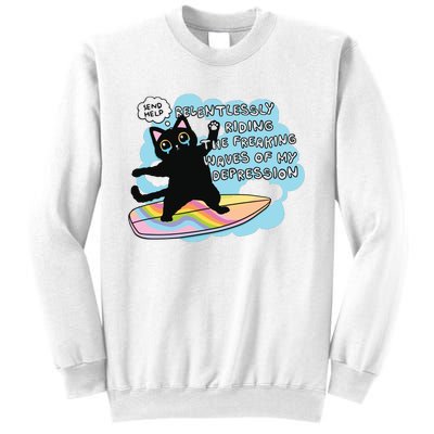 Depressed Black Cat Sweatshirt