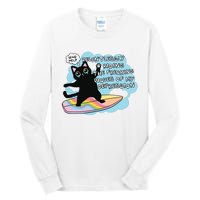 Depressed Black Cat Tall Long Sleeve T-Shirt