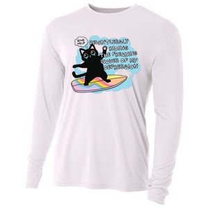 Depressed Black Cat Cooling Performance Long Sleeve Crew