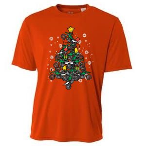 Dirt Bikes Christmas Tree Xmas Pajamas Pjs Motocross Boy Great Gift Cooling Performance Crew T-Shirt