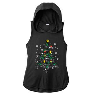 Dirt Bikes Christmas Tree Xmas Pajamas Pjs Motocross Boy Great Gift Ladies PosiCharge Tri-Blend Wicking Draft Hoodie Tank