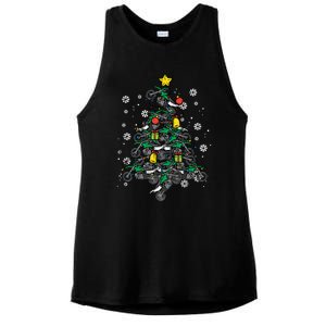 Dirt Bikes Christmas Tree Xmas Pajamas Pjs Motocross Boy Great Gift Ladies PosiCharge Tri-Blend Wicking Tank