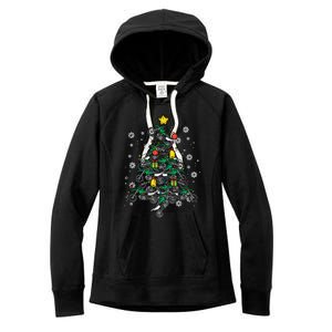 Dirt Bikes Christmas Tree Xmas Pajamas Pjs Motocross Boy Great Gift Women's Fleece Hoodie