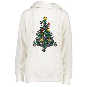 Dirt Bikes Christmas Tree Xmas Pajamas Pjs Motocross Boy Great Gift Womens Funnel Neck Pullover Hood