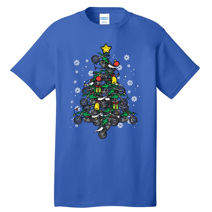 Dirt Bikes Christmas Tree Xmas Pajamas Pjs Motocross Boy Great Gift Tall T-Shirt