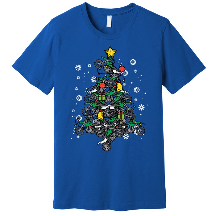 Dirt Bikes Christmas Tree Xmas Pajamas Pjs Motocross Boy Great Gift Premium T-Shirt