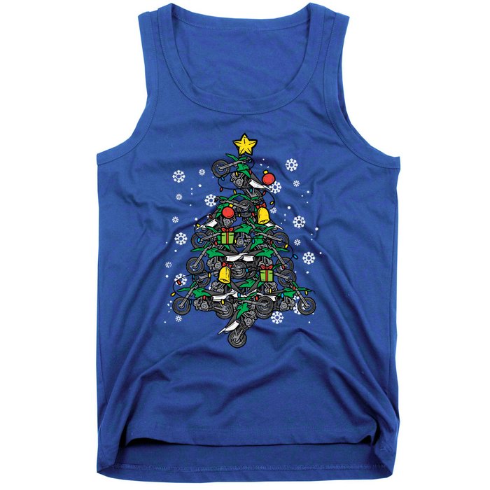 Dirt Bikes Christmas Tree Xmas Pajamas Pjs Motocross Boy Great Gift Tank Top