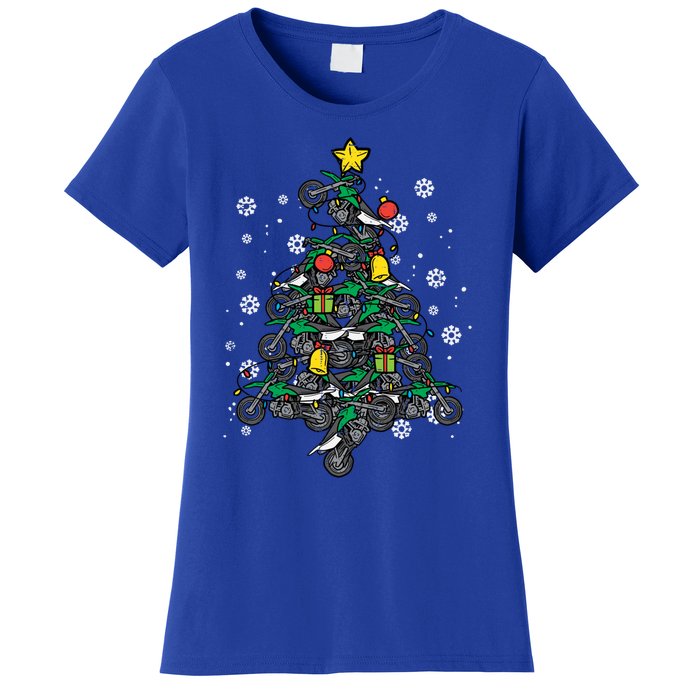 Dirt Bikes Christmas Tree Xmas Pajamas Pjs Motocross Boy Great Gift Women's T-Shirt