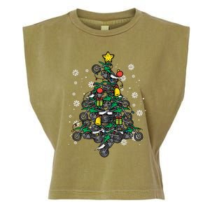 Dirt Bikes Christmas Tree Xmas Pajamas Pjs Motocross Boy Great Gift Garment-Dyed Women's Muscle Tee