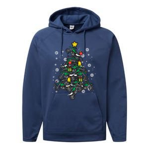 Dirt Bikes Christmas Tree Xmas Pajamas Pjs Motocross Boy Great Gift Performance Fleece Hoodie