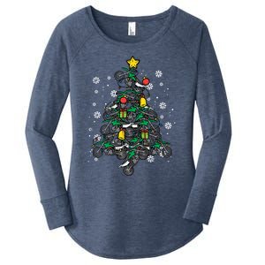 Dirt Bikes Christmas Tree Xmas Pajamas Pjs Motocross Boy Great Gift Women's Perfect Tri Tunic Long Sleeve Shirt