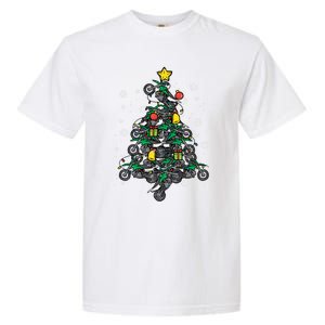 Dirt Bikes Christmas Tree Xmas Pajamas Pjs Motocross Boy Great Gift Garment-Dyed Heavyweight T-Shirt