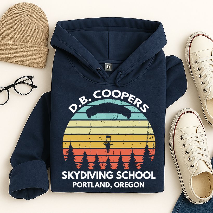 D. B. Coopers Skydiving School Portland, Oregon Funny Hoodie