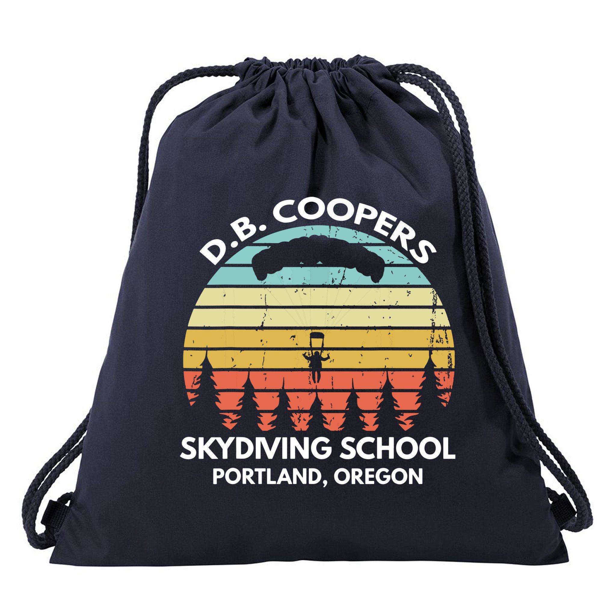 D. B. Coopers Skydiving School Portland, Oregon Funny Drawstring Bag