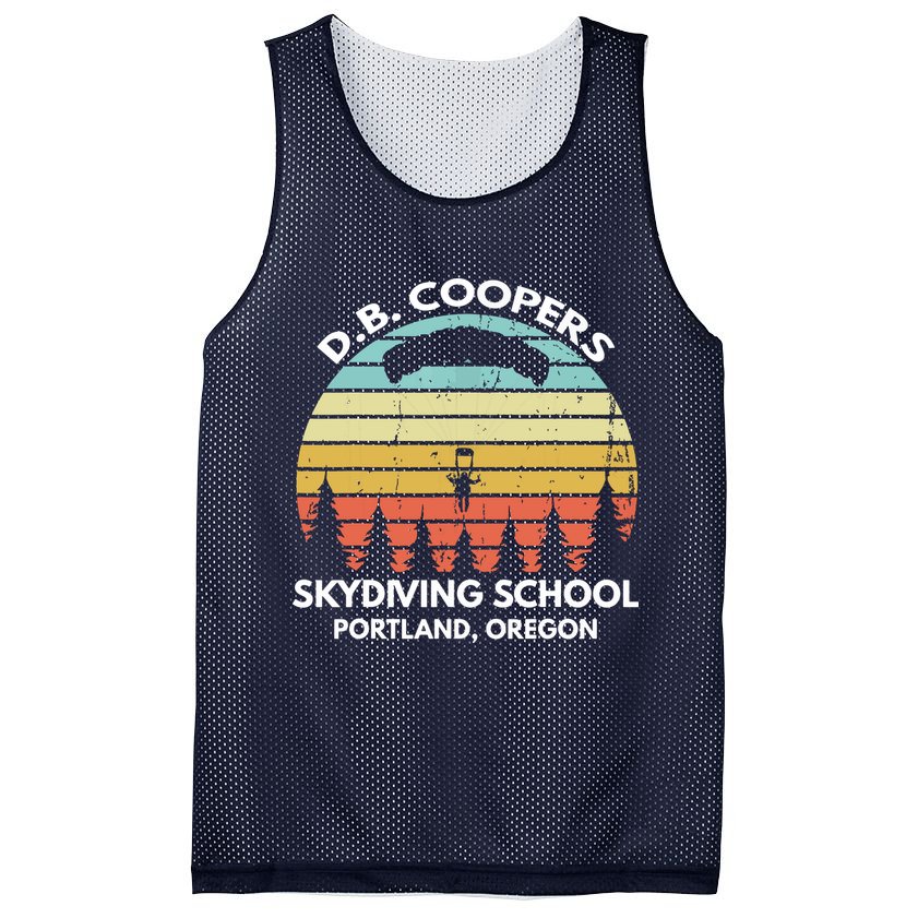 D. B. Coopers Skydiving School Portland, Oregon Funny Mesh Reversible Basketball Jersey Tank