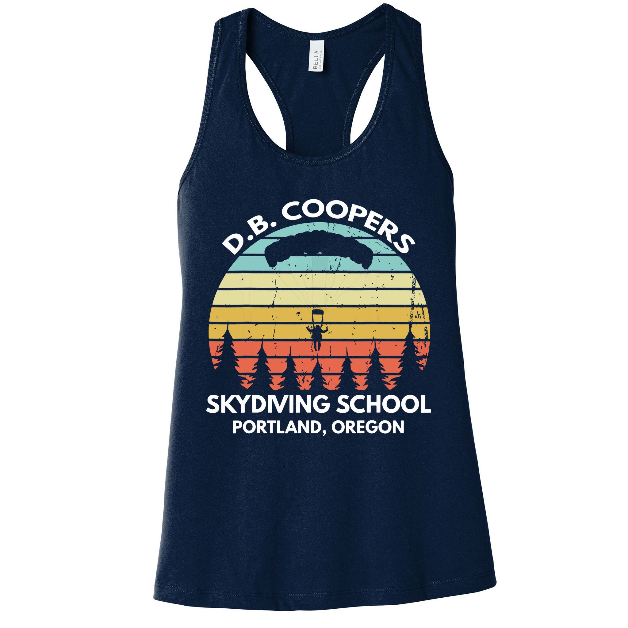 D. B. Coopers Skydiving School Portland, Oregon Funny Womens Tank Top