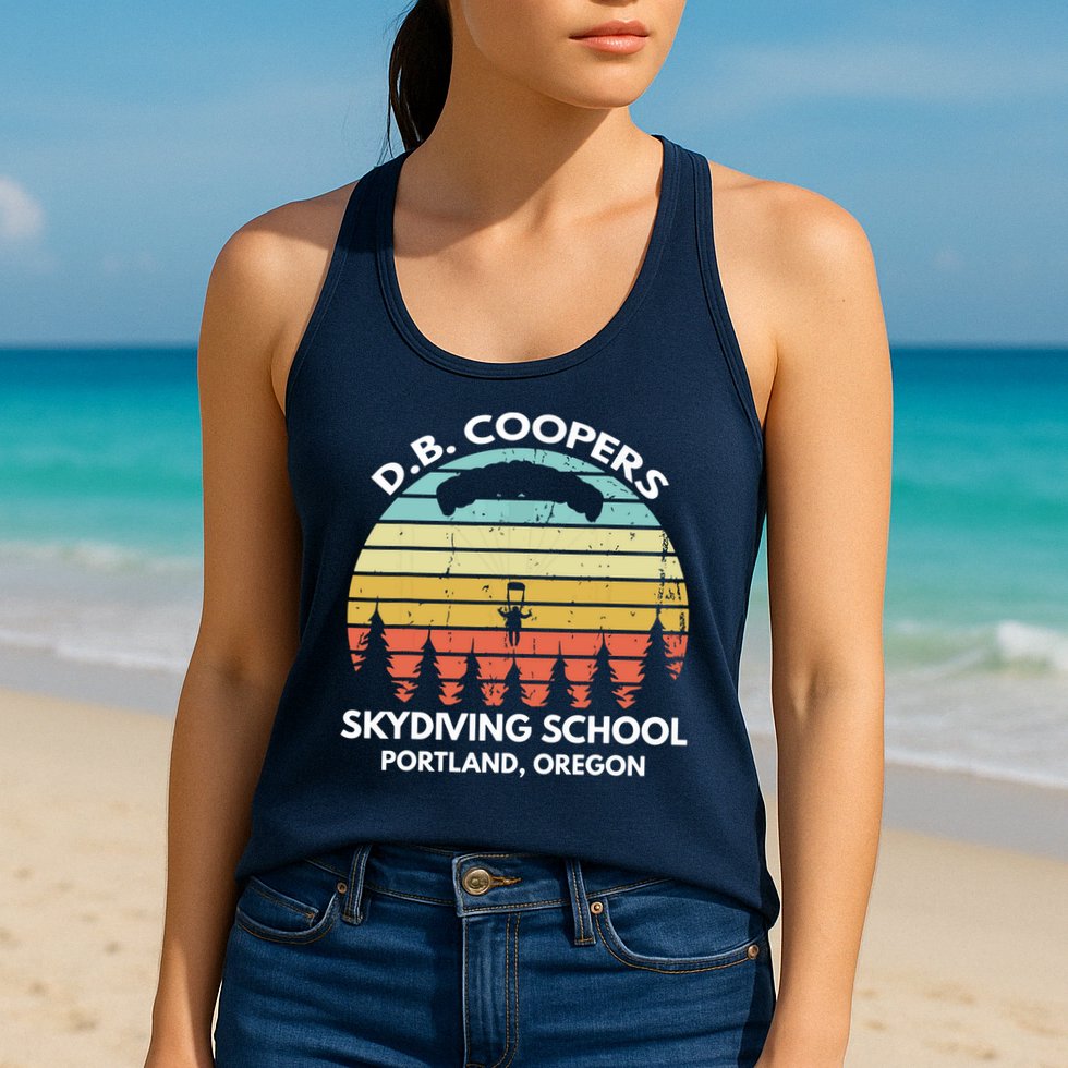 D. B. Coopers Skydiving School Portland, Oregon Funny Womens Tank Top