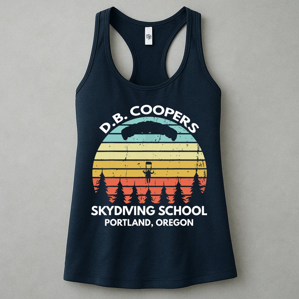 D. B. Coopers Skydiving School Portland, Oregon Funny Womens Tank Top