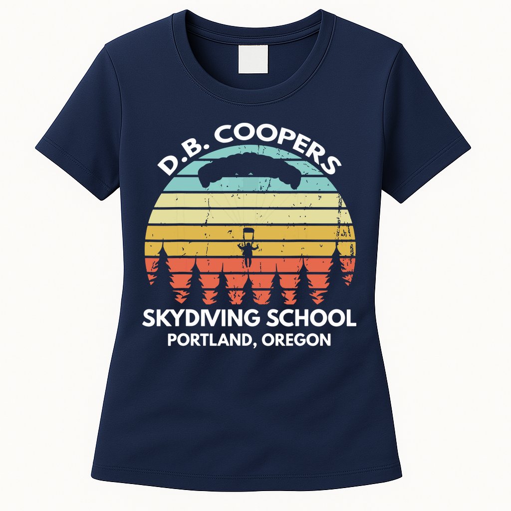 D. B. Coopers Skydiving School Portland, Oregon Funny Womens T-Shirt