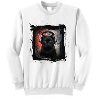 Dj Black Cat Graphic Feline Music Fun Style Sweatshirt