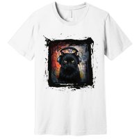 Dj Black Cat Graphic Feline Music Fun Style Premium T-Shirt